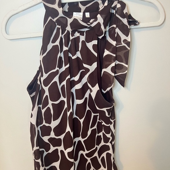 VENUS Tops - Brown and White Sleeveless Top